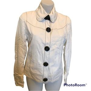 Bianca Nygard Petite White Button Down Jacket size 8 petite